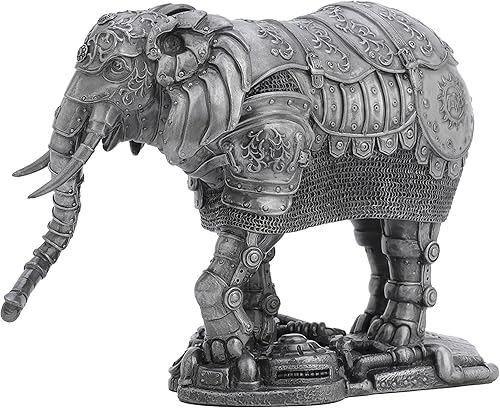 Miniatura 7 de Veronese Design Elefante mecánico steampunk de 6 1/4 pulgadas de alto, efecto de peltre fundido en frío, estatua de animales, decoración del hogar,