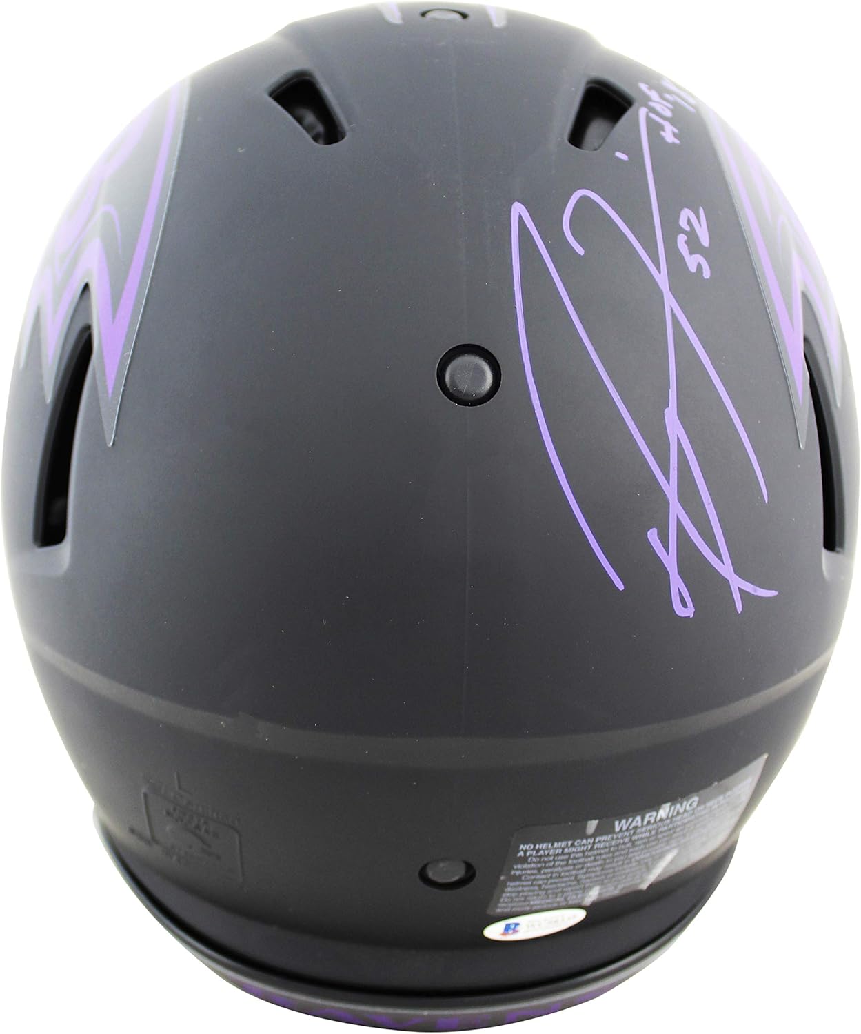 Ravens Ray Lewis HOF 18 Signed Eclipse F/S Speed Proline Helmet w Purple Sig BAS