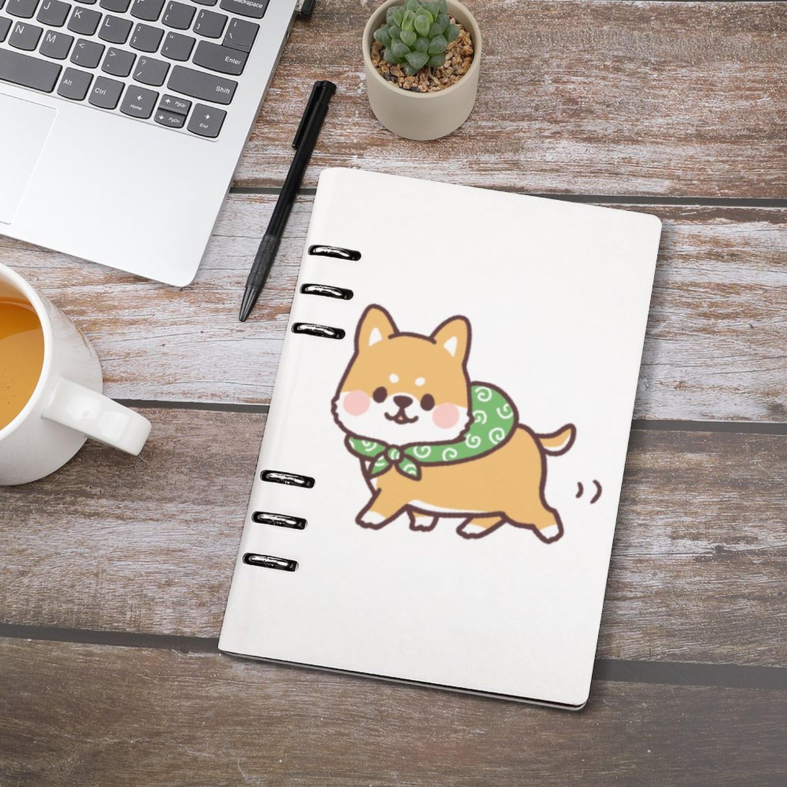 Amazon.co.jp: ノート システム手帳 かわいい柴犬 しばけん PU レザー 