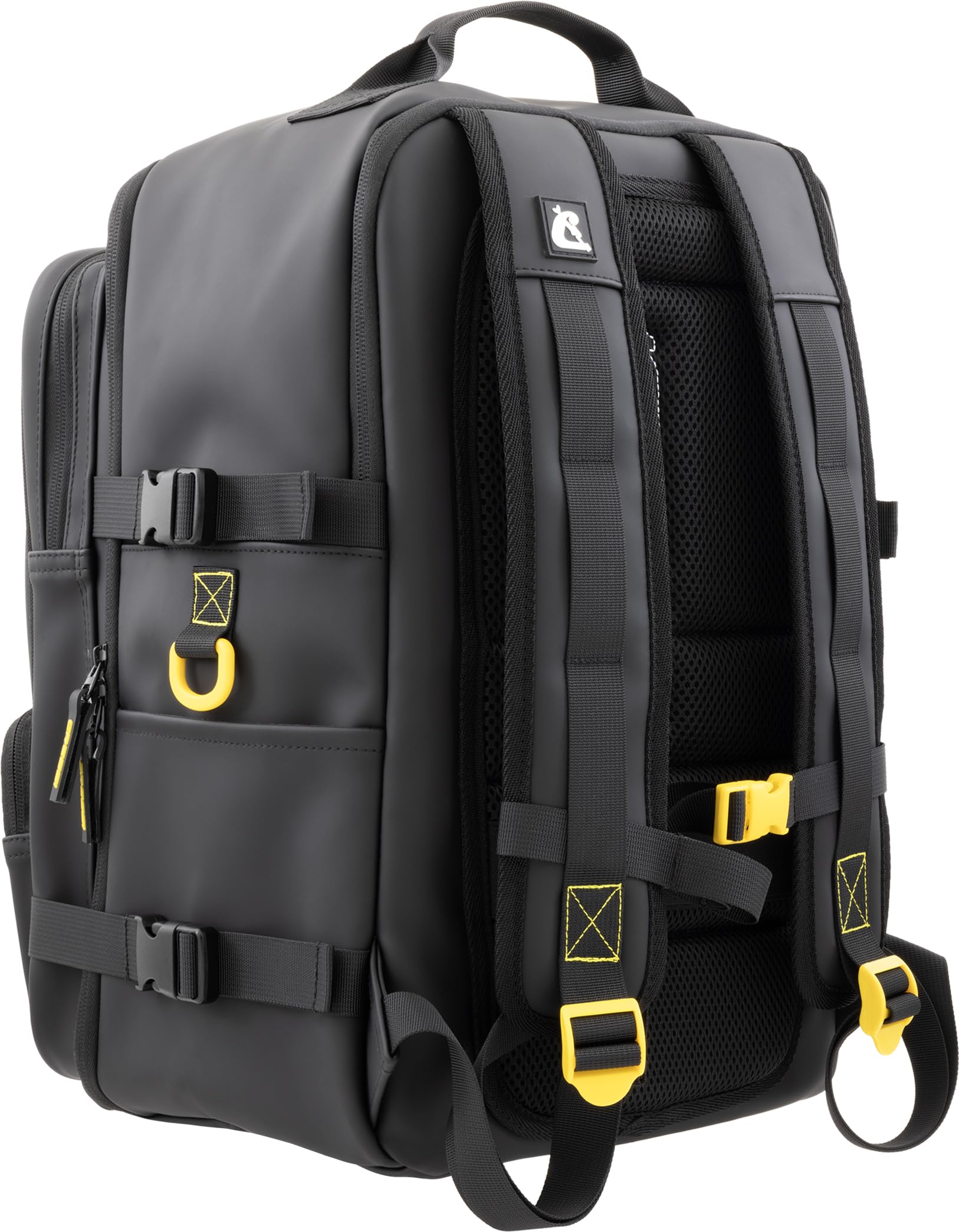 Cressi dal 1946 - Malaga Travel Backpack 28 L - Zaino Idrofobico Unisex Nero/Giallo, Polivalente e Funzionale 40x30x20 cm, Idoneo per Bagaglio a Mano Voli Ryanair, Easyjet, Wizz Air