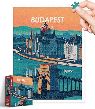 PieceRelax Plastic Jigsaw Puzzles for Adults 1200 Pieces Studio Inception - World Travel - Budapest Most Satisfying Table Games and Gifts No Puzzle Mat Required [H3474]