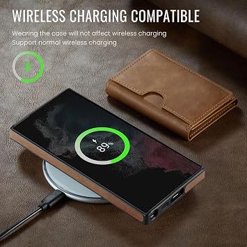 Coverzone Samsung Galaxy S24 Fe ile uyumlu Deri Kılıf Magsafe ile uyumlu Wallet 2 in 1 Çıkarabilir Kart Tutucu Mıktanıslı Stand olabilen Phone case Deri Kapak Wireless Şarj Özellikli Kahverengi