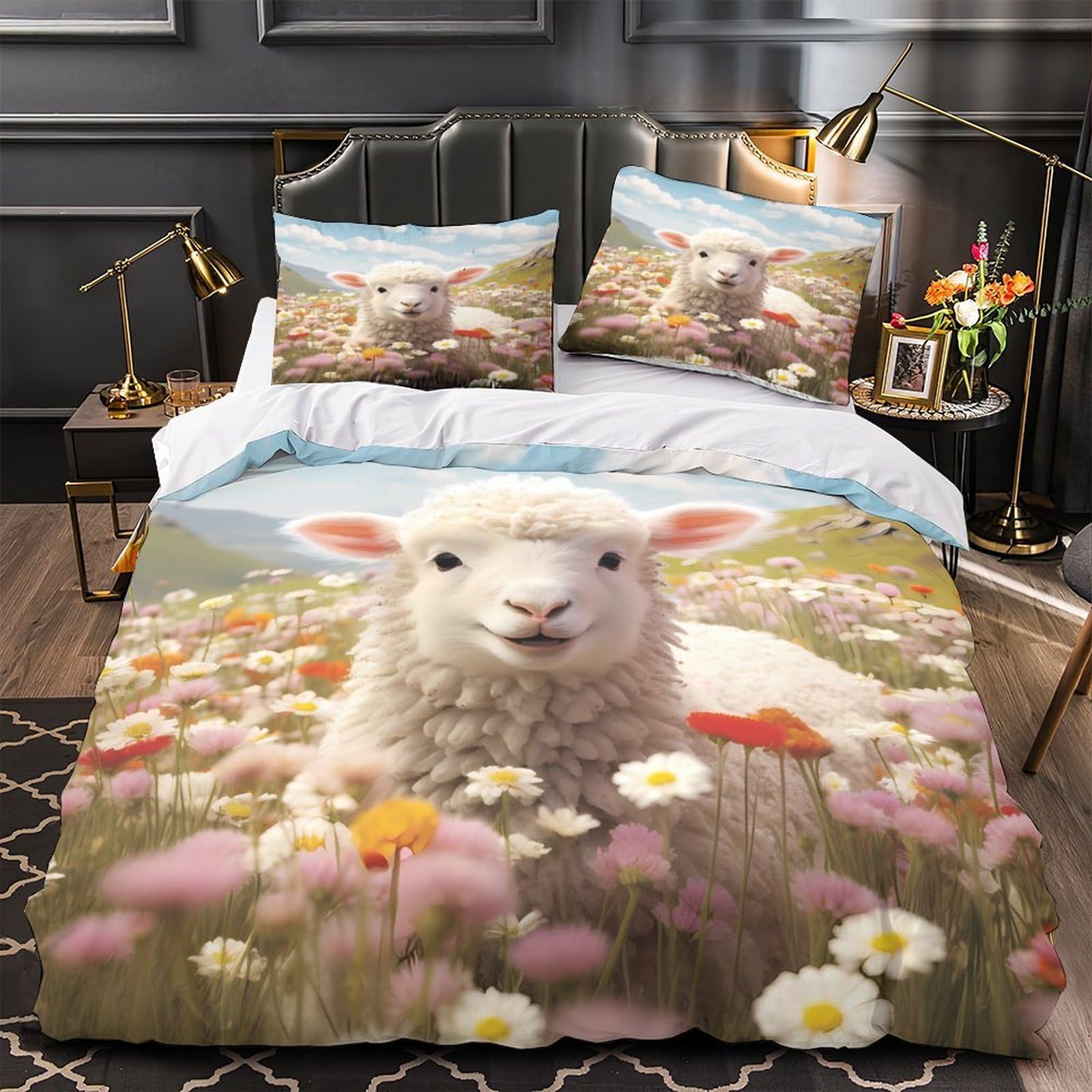 Parure de lit chaton mignon 3D en microfibre 260x220 cm