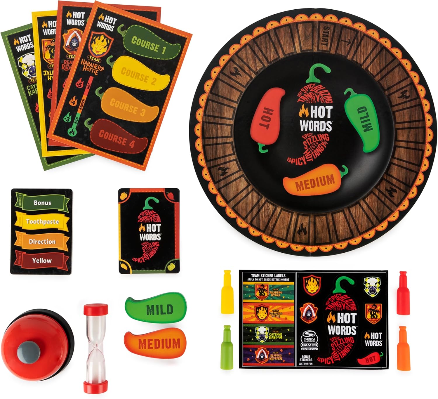 Hot Words, Word Guessing Party Game, Board Game for Ages 12 & up, by Spin Master