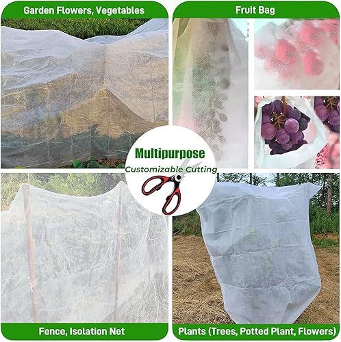 Miniatura 3 de Cubiertas para plantas de protección contra la congelación, cubiertas de plantas de 10 x 33 pies para invierno, mantas de escarcha para plantas al