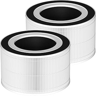 Fillo True HEPA Replacement Filter Compatible with Afloia Fillo/Halo/Mooka Allo Air Cleaner Purifier, 3-in-1 Filtration System True HEPA and Carbon Filter, 2 Pack