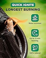 Vista 2 de WH 370 piezas Arrancadores de Fuego Naturales para Chimenea de Interior - Caja Grande de 10 Libras - Arrancadores de Carbón de Larga Duración