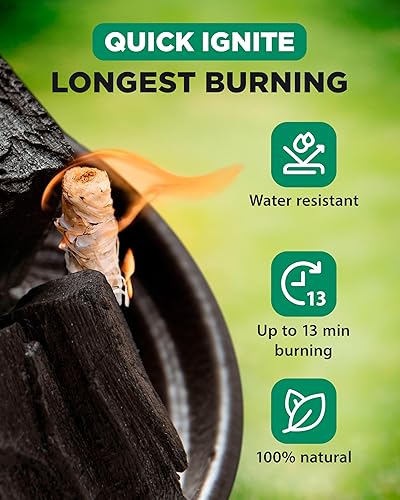 Miniatura 2 de WH 185 Piezas Encendedores de Fuego Naturales para Chimenea Interior - Caja Grande de 5 Libras - Encendedores de Carbón de Larga Duración