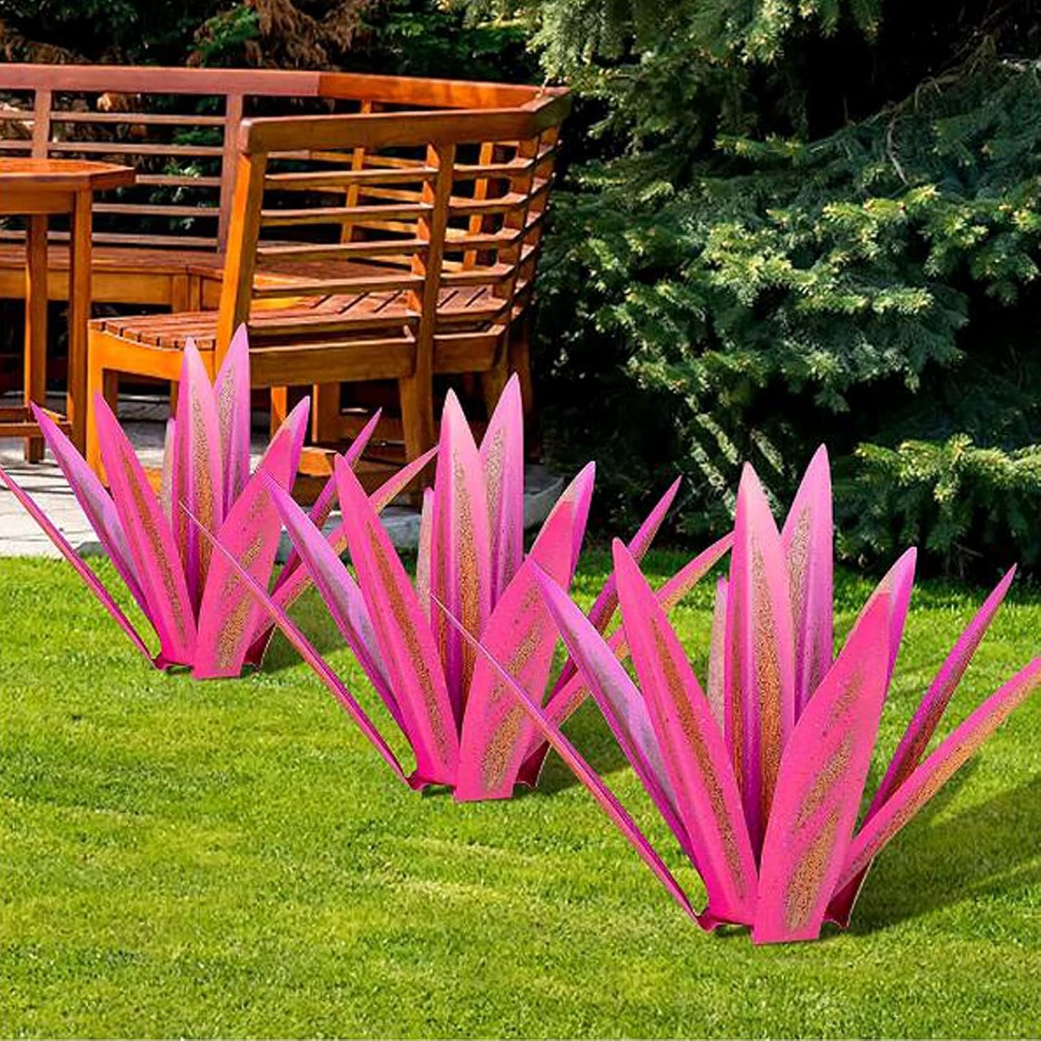 リュウゼツラン植物アート彫刻DIY素朴な金属リュウゼツラン植物アート彫刻オーナメントフィギュア装飾ホームオーナメント(65CM)、グ