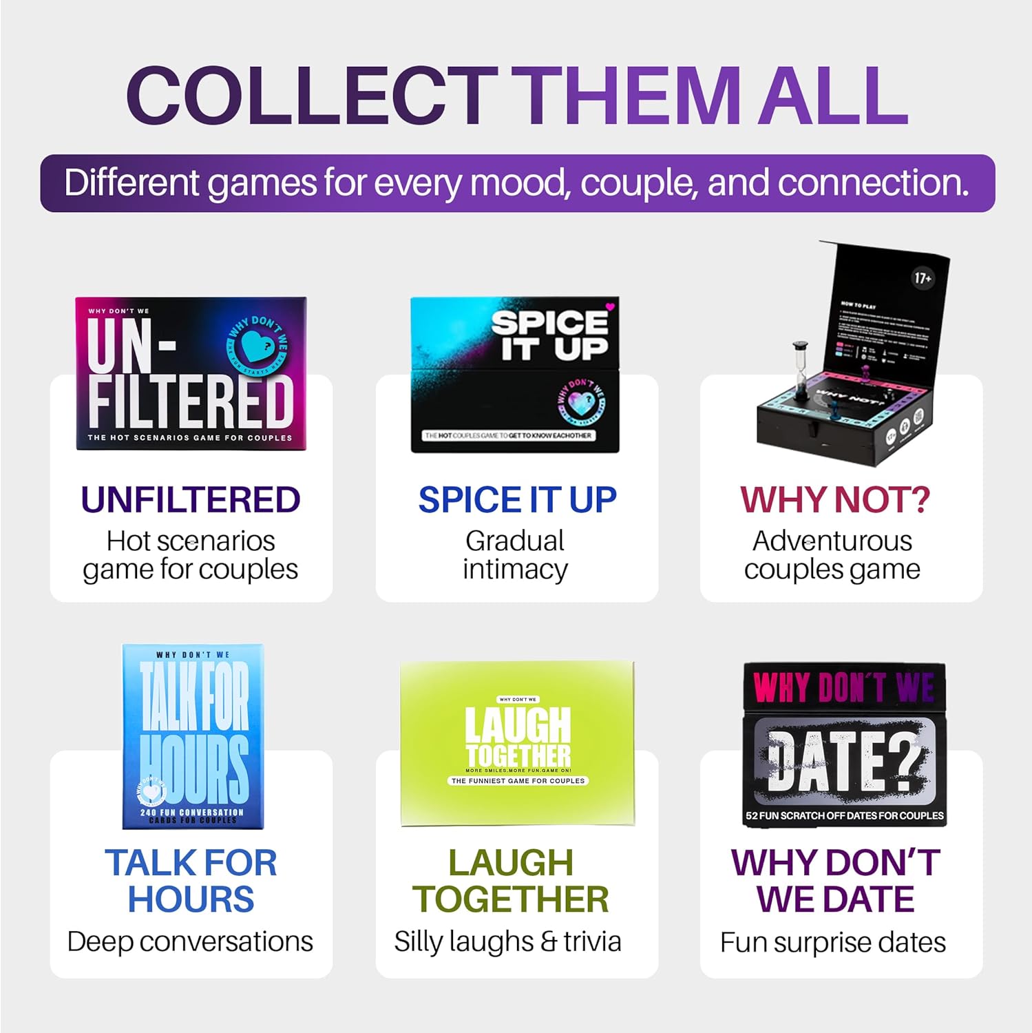 Why Don't We Unfiltered Fun Card Game for Couples | 400 Cards for 2 Players | Deepen Connection & Spark Conversations | Perfect Date Night Games | Couples Gift for Him & Her - Image 9