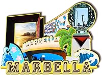 Vista 1 de Imán de madera de Marbella de España 3D para nevera, recuerdos coleccionables, decoración hecha a mano, artesanías 2