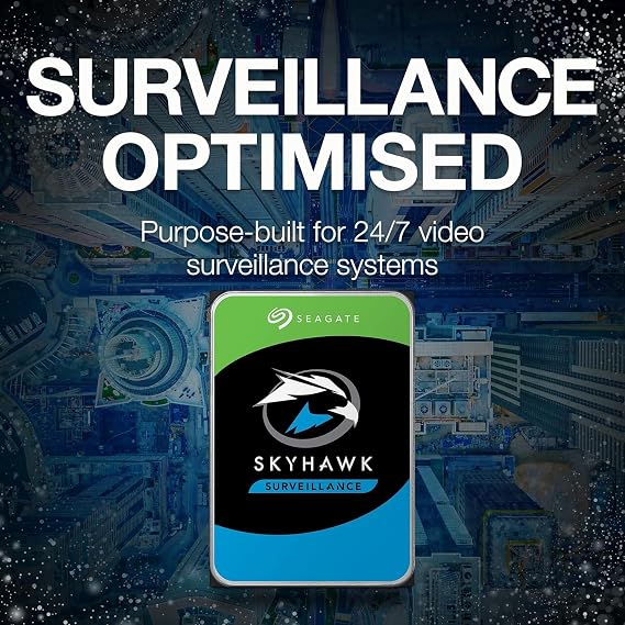 Seagate SkyHawk, 4TB, Internal Hard Disk, 3.5 SATA 6 Gb/s, 256 MB Cache, DVR for NVR Surveillance System, For Video Storage, 3 years Internal Rescue Services (ST4000VX016)