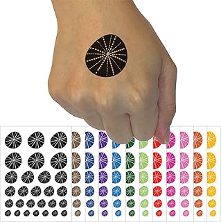 Sea Urchin Fun Temporary Tattoo Water Resistant Fake Body Art Set Collection - Light Pink (One Sheet)