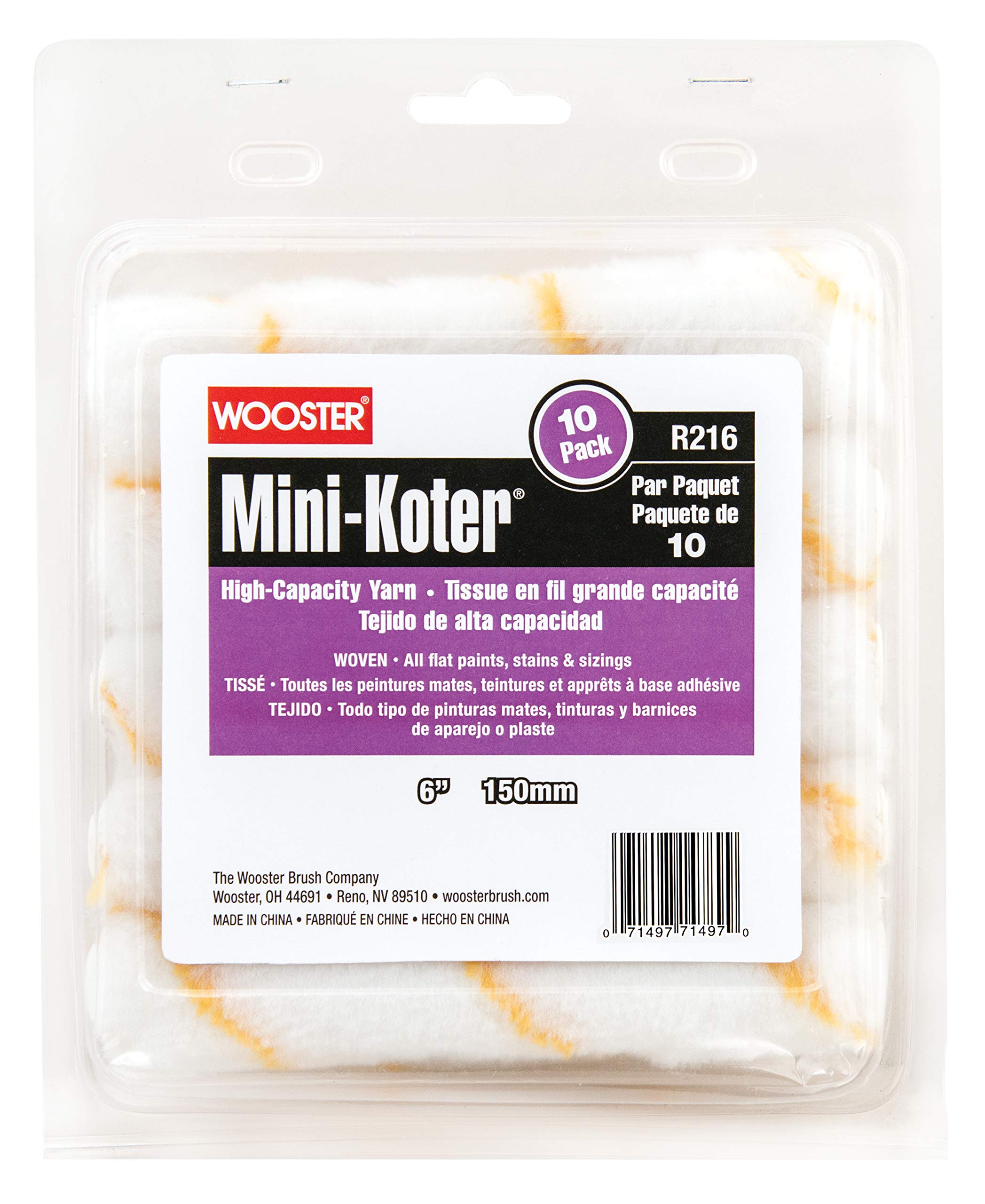 Wooster R216-6 Mini-Koter Poly Yarn, 6-Inch, 10-Pack