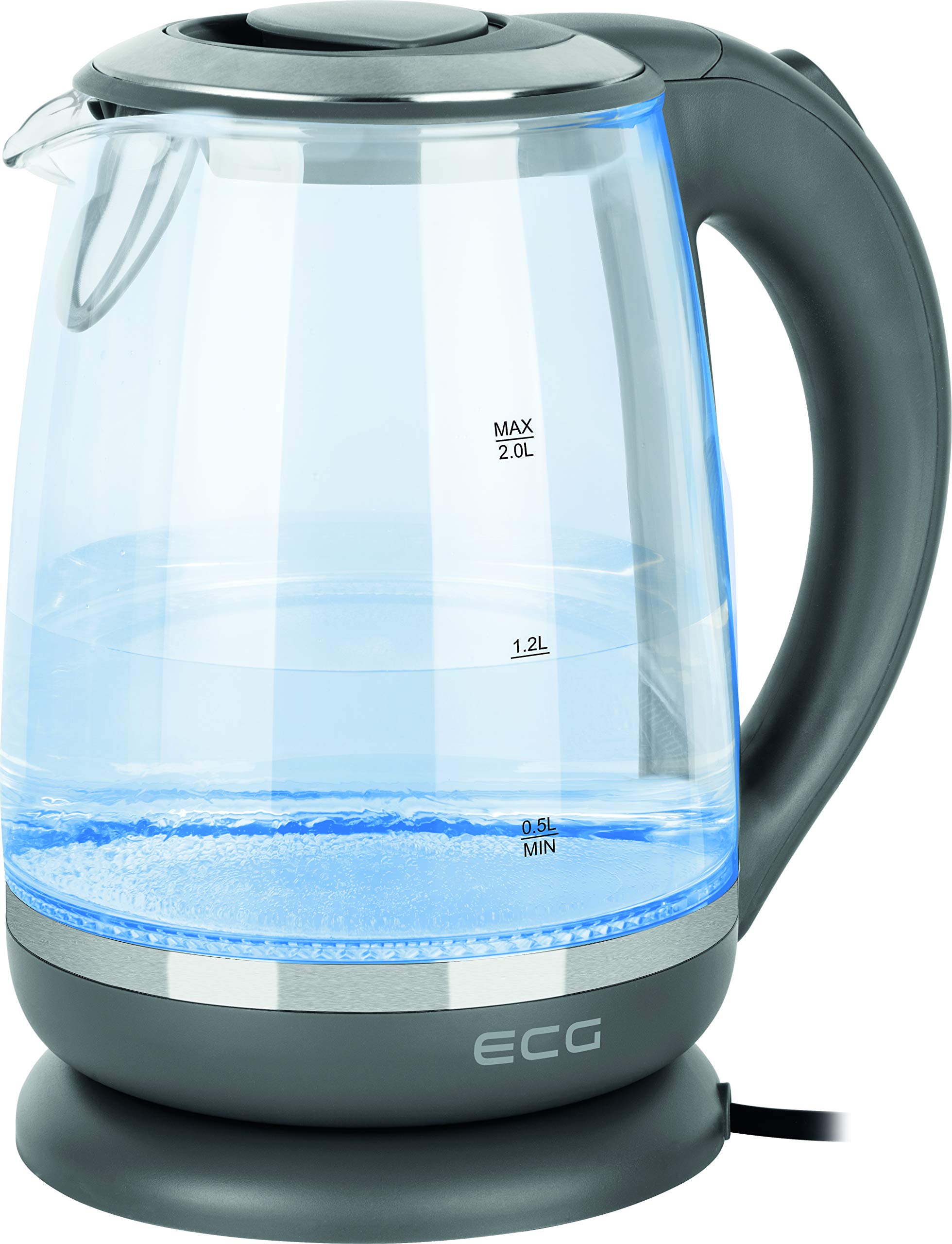 ECG RK 2020 Bouilloire électrique en verre, Gris