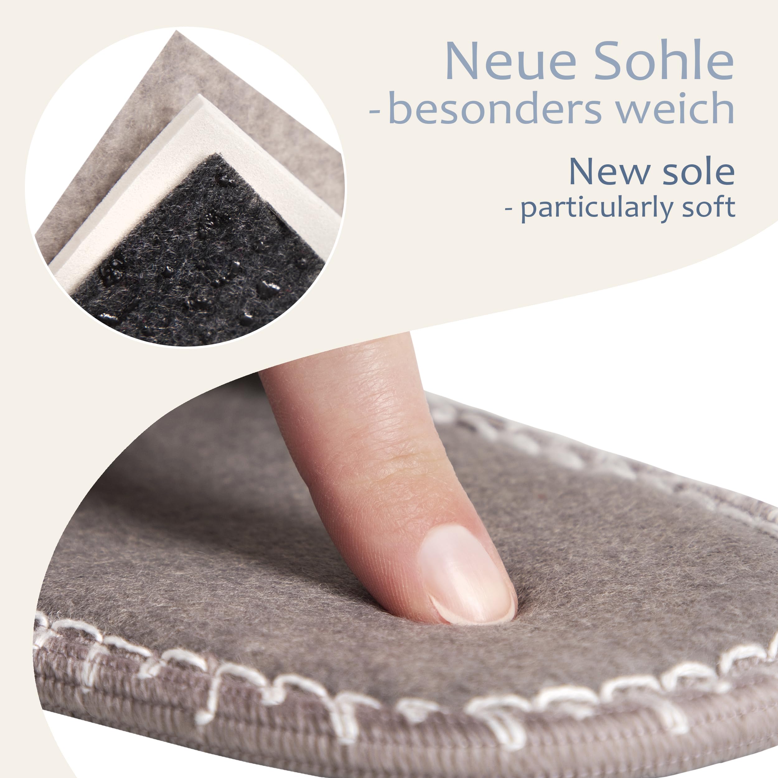 ONVAYA® Pantofle gościnne ABS | abstrakcyjna twarz | zestaw 6 sztuk | antypoślizgowa podeszwa | kapcie | filcowe pantofle | rozm. 36-45 kapcie dla gości, Abstrakcyjna twarz., 36/45 EU