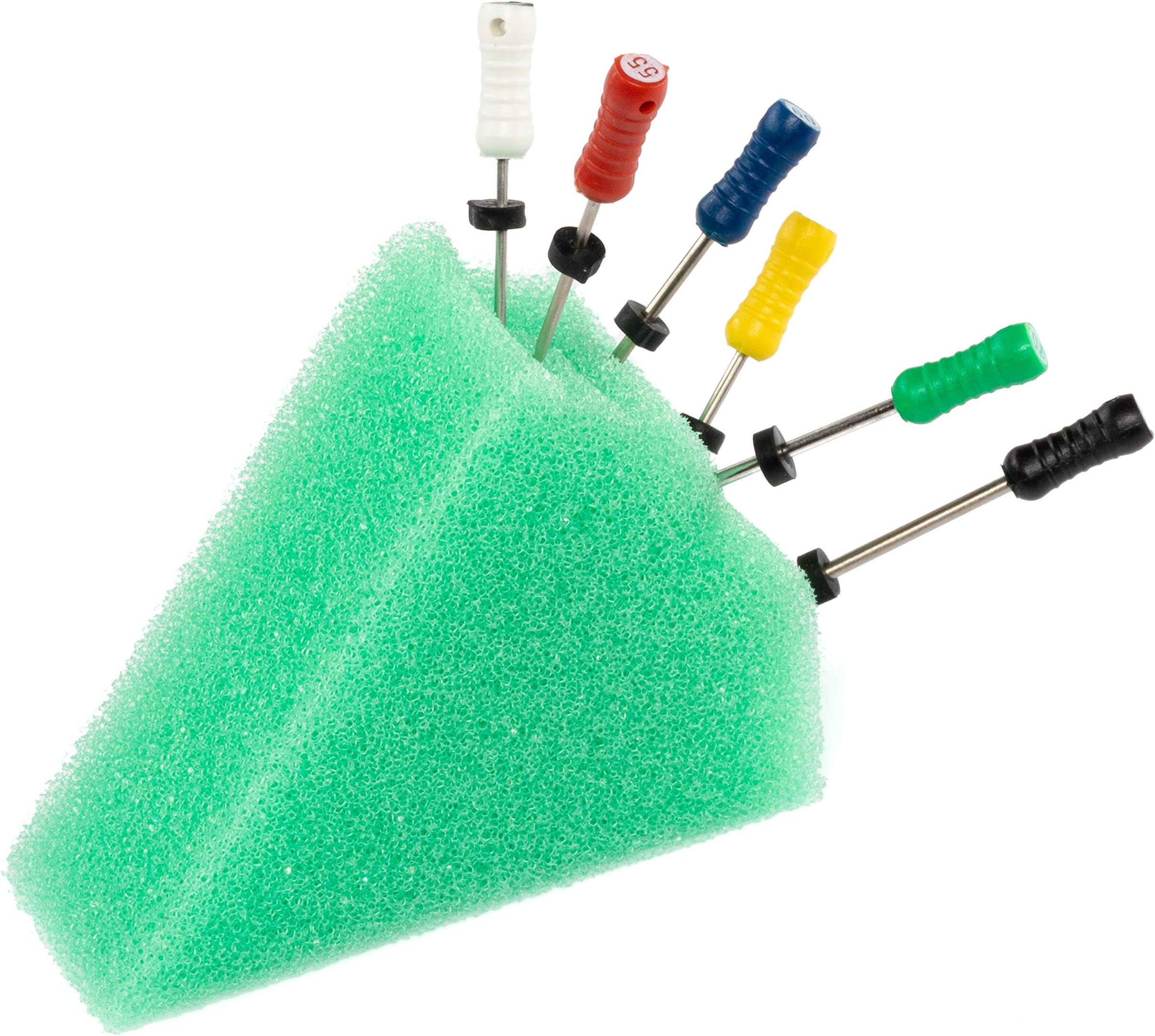 50 Endodontic Green Dental Triangle Sponge Foam Cushion Holders for Endo Files by PlastCare USA