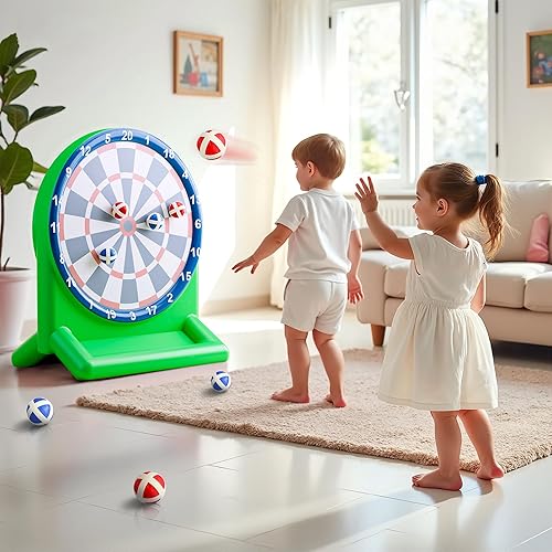 Miniatura 4 de iPlay, iLearn Divertidos juguetes de piscina para niños, juegos inflables de tablero de dardos, flotadores de piscina, patio de playa, juego al aire