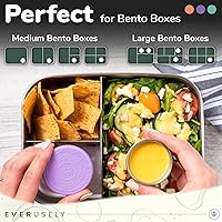 Vista 9 de Everusely Vasos para condimentos – Paquete de 3, 1.7 oz / 1.7 fl oz, brillantes, de acero inoxidable – Recipientes de condimentos con tapas