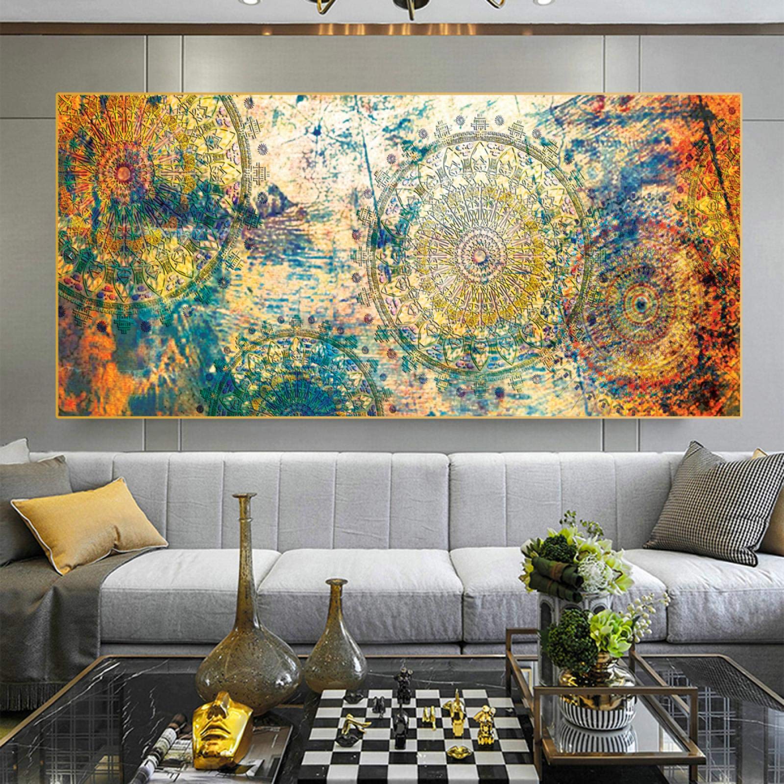 Amazon.co.jp: マンダラカラフルなヴィンテージアート絵画古代ヴェーダ