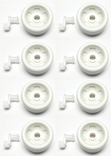 Kitchen Basics 101 WD12X271 - Juego de 8 ruedas y eje delantero duradero para lavavajillas compatible con Hotpoint Kenmore GE WD12X0271 AP2039084