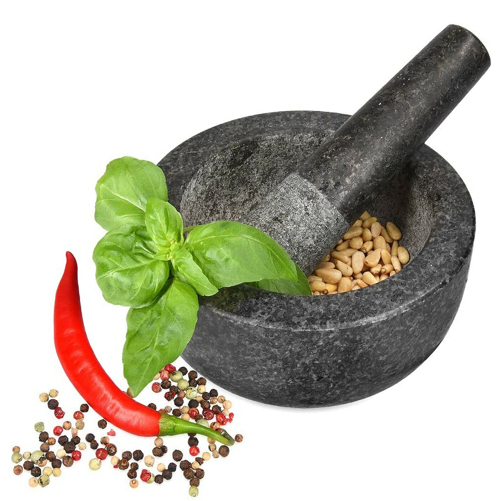 Xample® Large Pestle and Mortar Set Durable Natural Granite Stone Spice & Herb Crusher