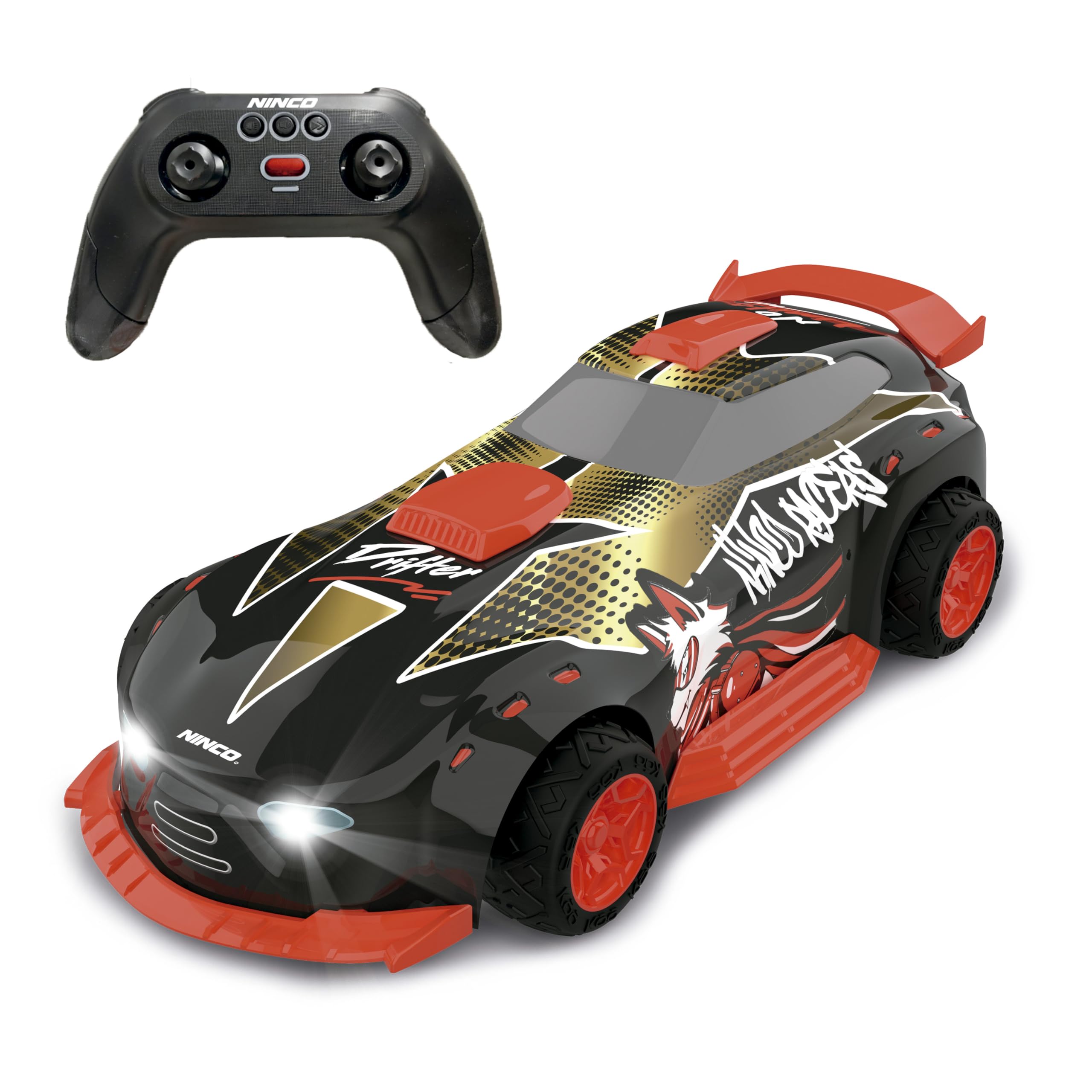 NincoRemote Control Car DRIFTER with Rechargeable Battery and Lights Programmable: Record Movements and Play Alone. Ages 6+ (NH93199)