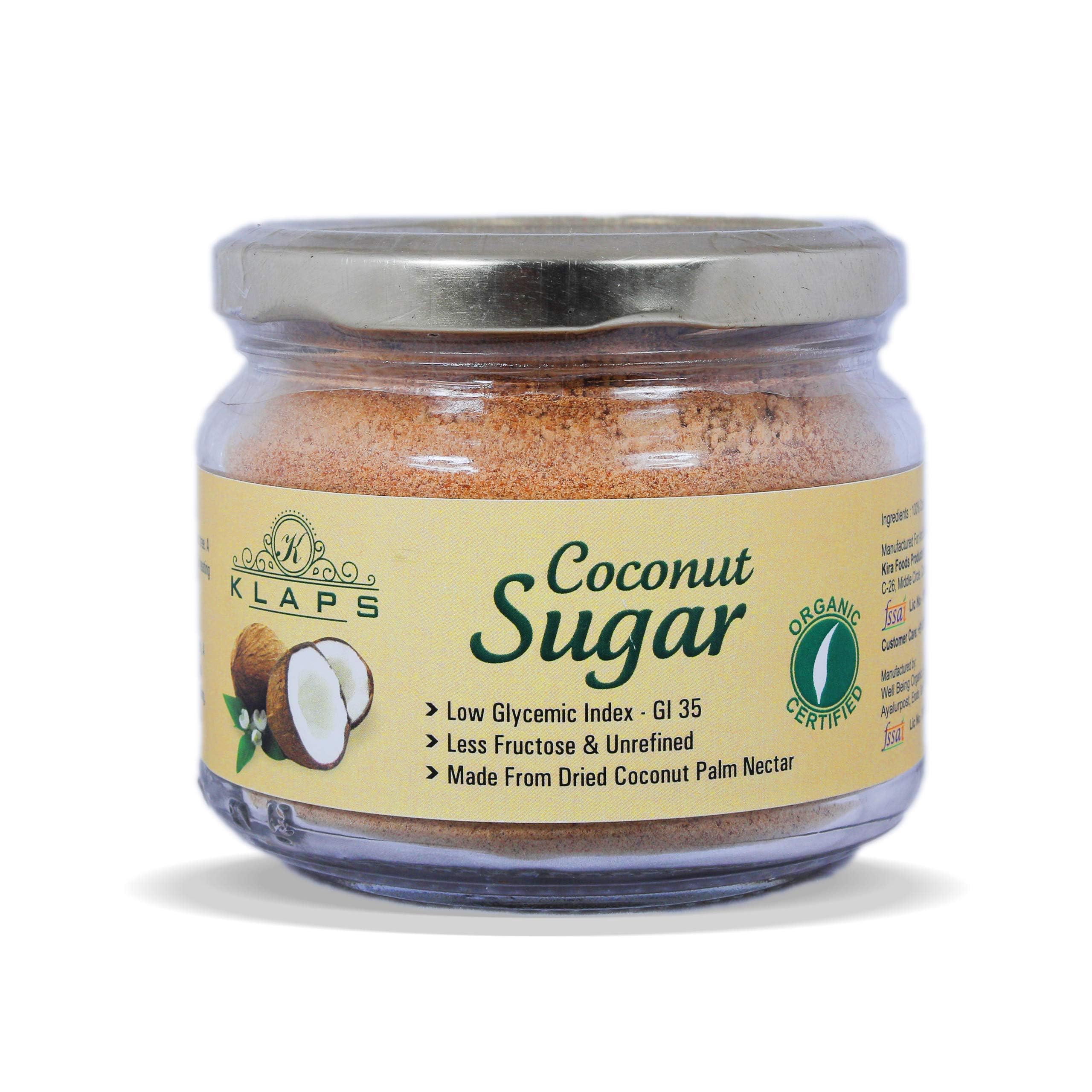 Klaps Organic Coconut Sugar: Unrefined | Natural Sweetener with Low Glycemic Index - Perfect for Healthy Desserts and Beverage 250 Gram Pack of 2 (B0CSVXM5HK) Amazon Price History, Amazon Price Tracker