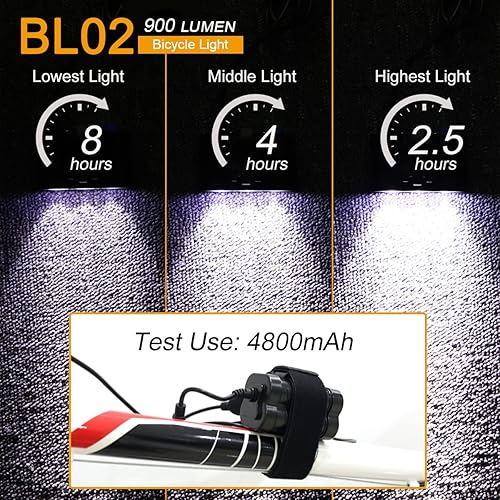 Miniatura 4 de Luz de bicicleta alimentada por USB, faro LED impermeable de 1800 lúmenes, 4 modos, lámpara delantera de ciclismo para bicicleta de montaña, niños y