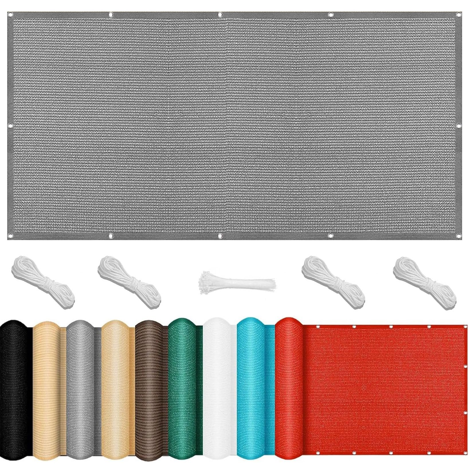 Taud de soleil pour terrasse et patio voile d'ombrage gris 180x360