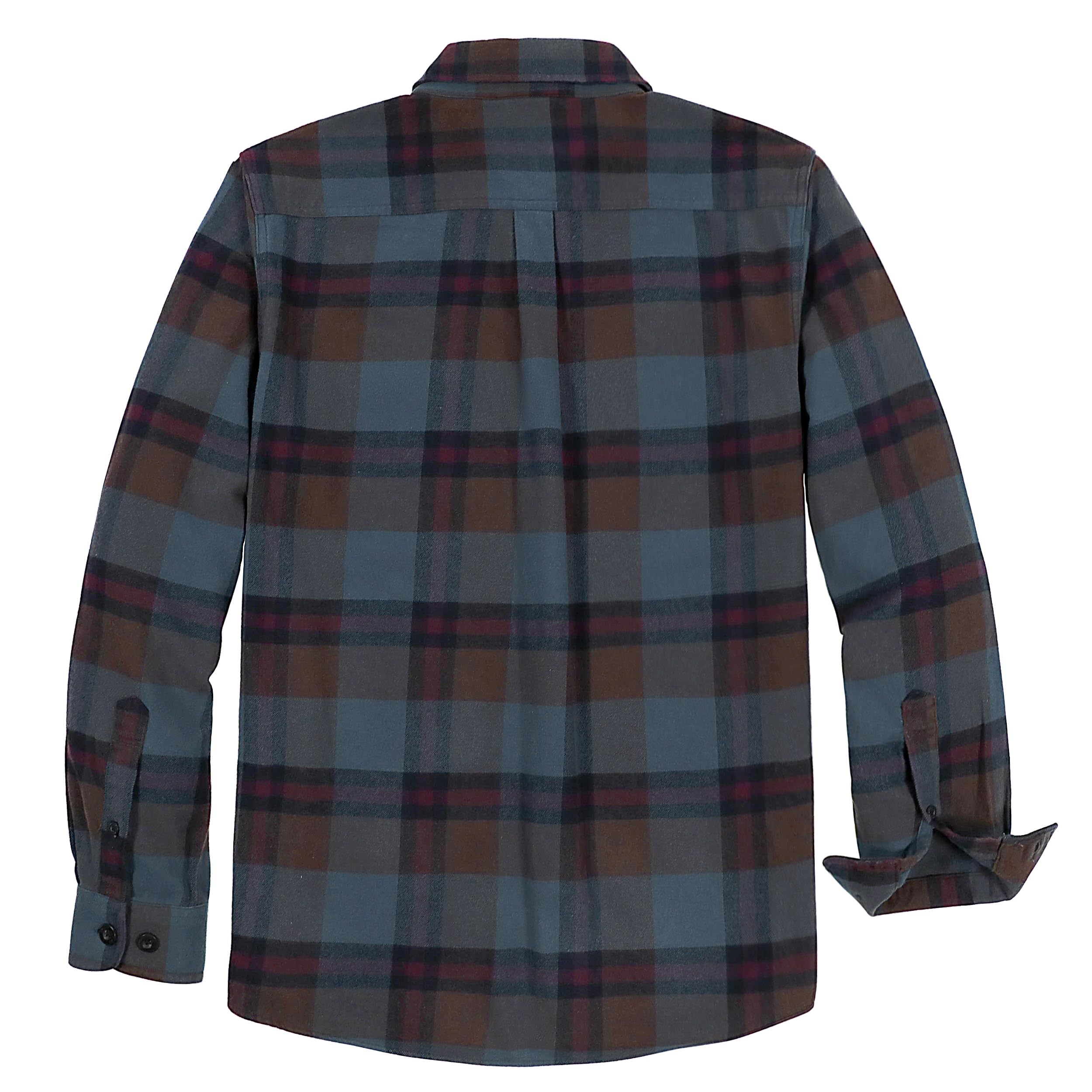 Dubinik®Camicia Flanella Uomo Camicia Uomo Flanella Leggera Cotone Comode Casual Invernale Camicia A Quadri Uomo Flanella