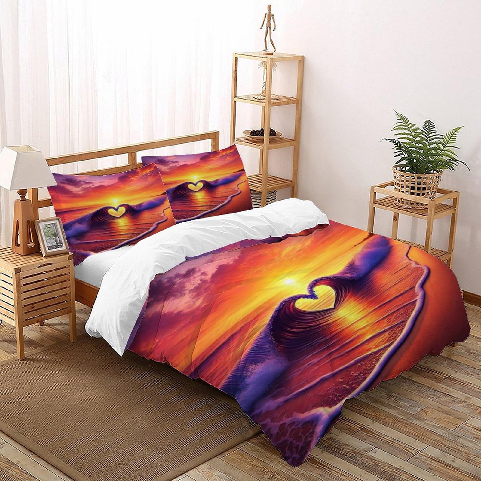 Linge de lit 3D animaux pour chambre adulte avec housse de couette single