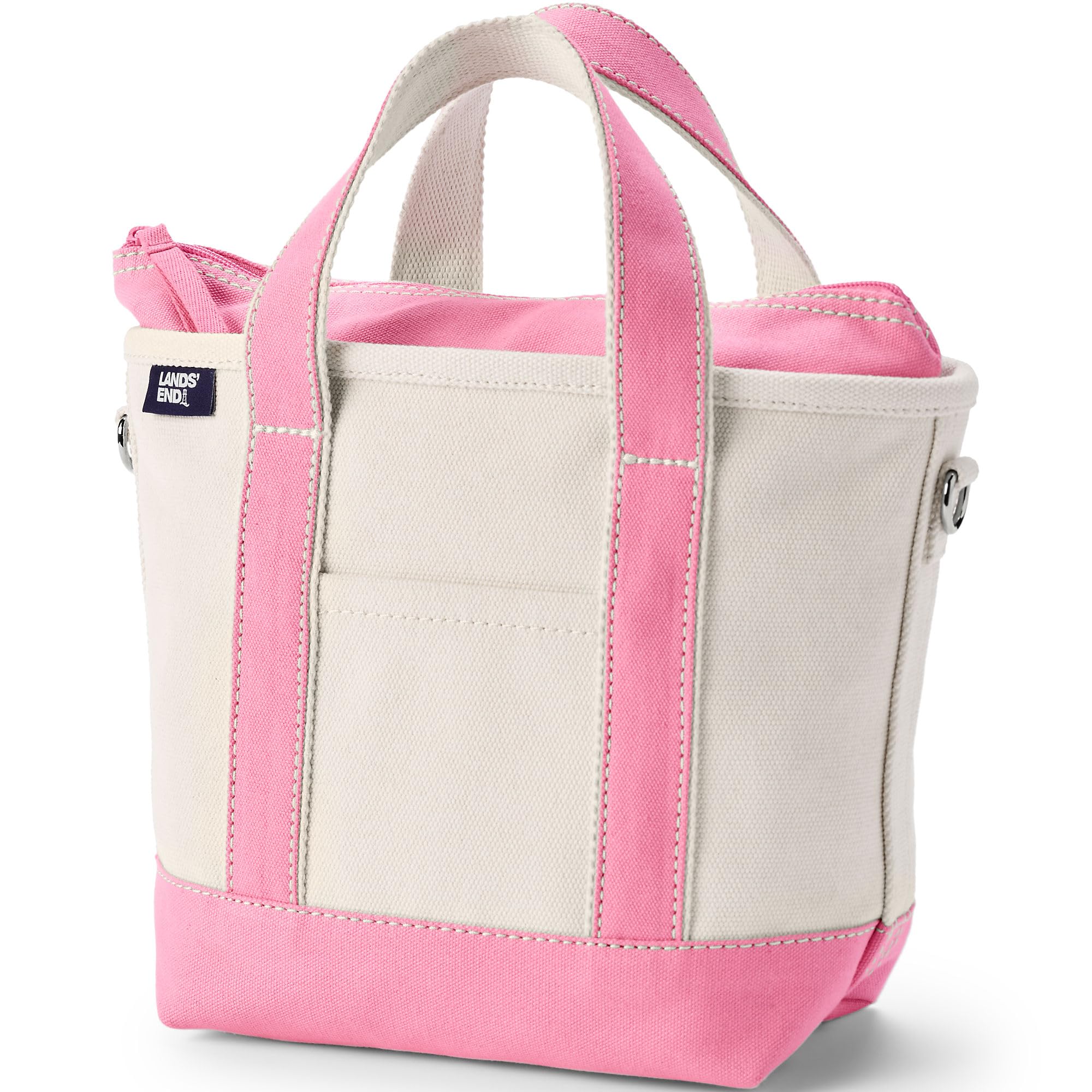 Lands End Zip Top Canvas Tote Bag