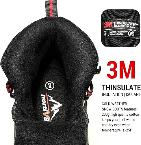 Miniatura 2 de NORTIV 8 170410 - Botas de nieve y senderismo de construcción con aislamiento y resistente al agua para el invierno para hombre