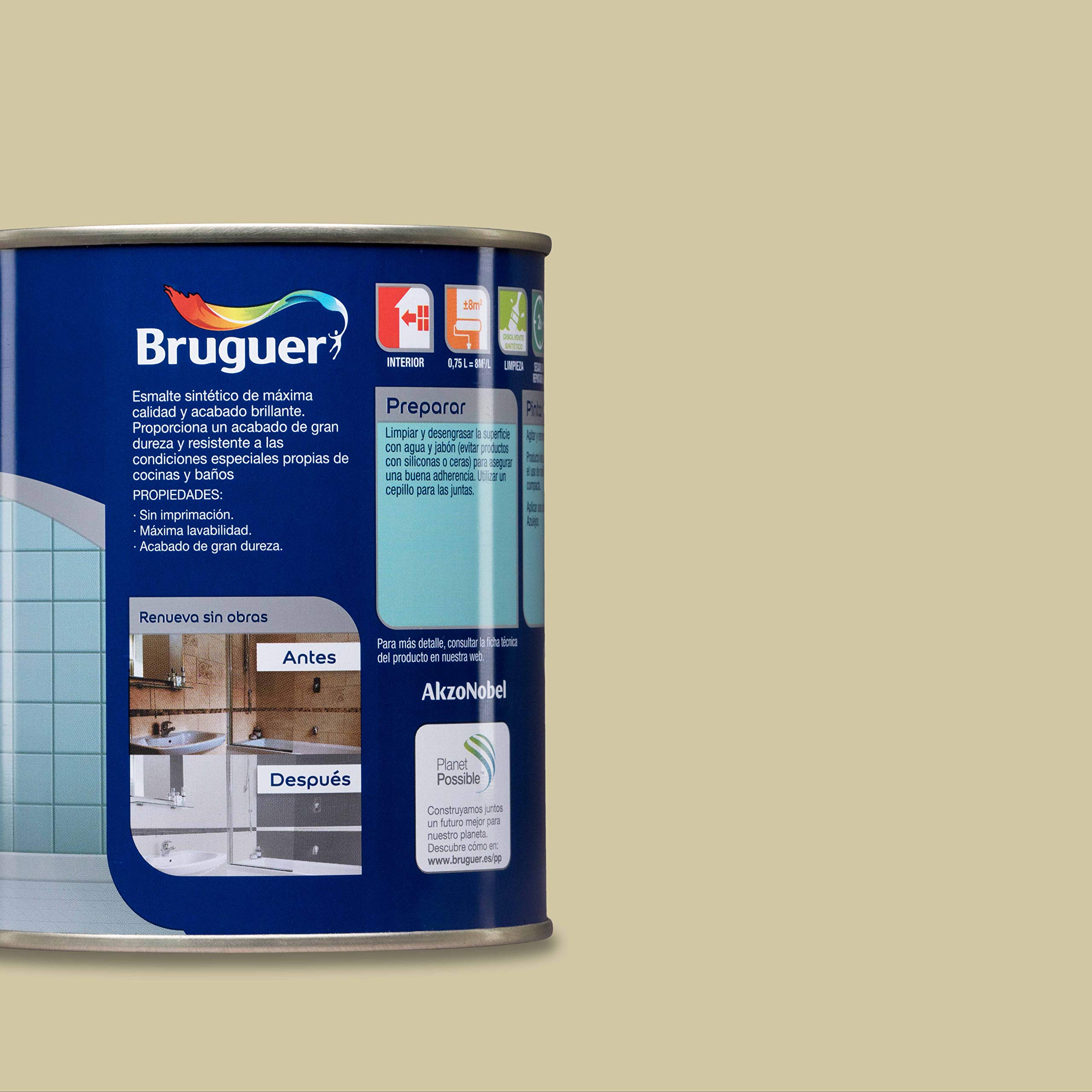 Bruguer Esmalte para Azulejos Brillante Beige Avellana 750 ml