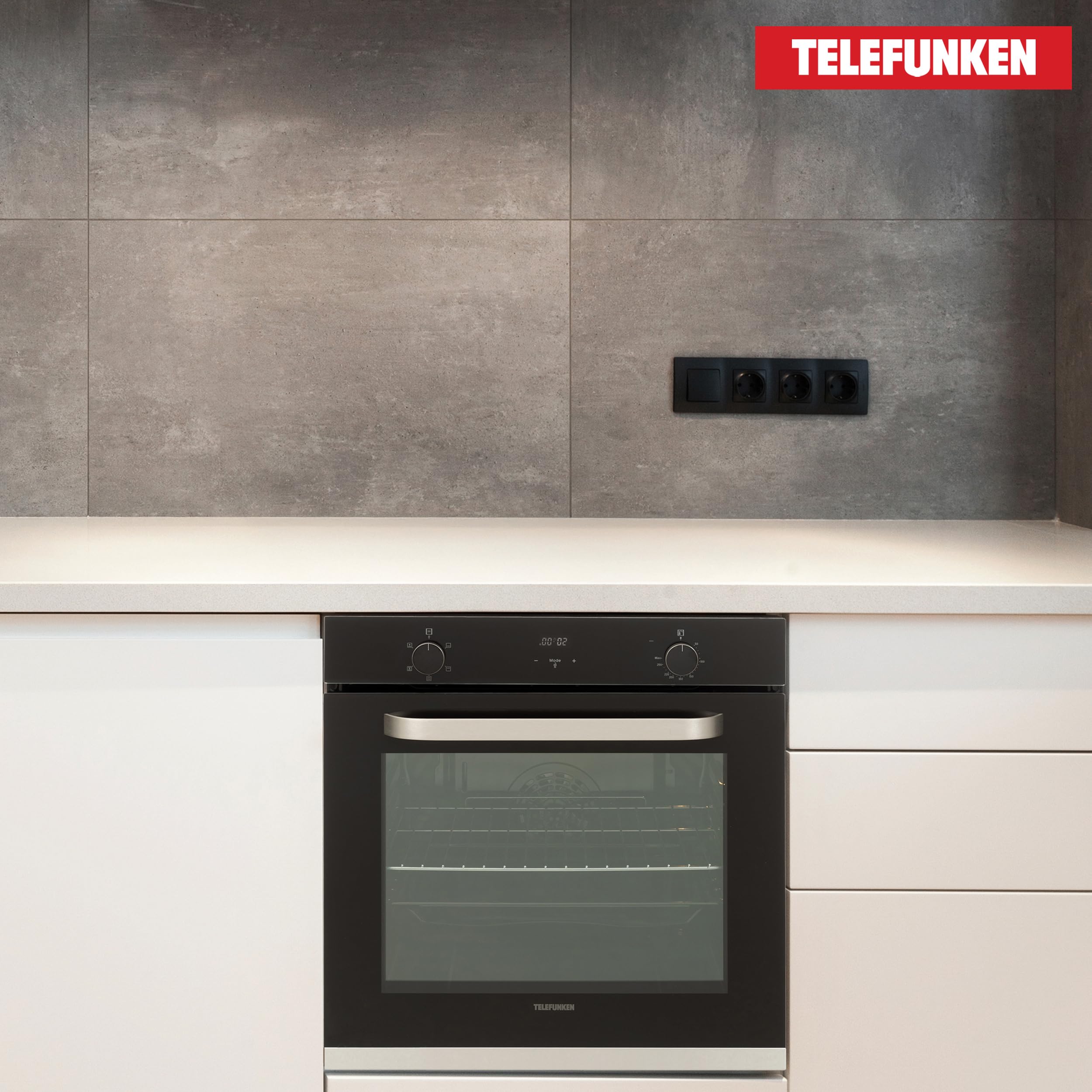 Telefunken Einbaubackofen 73 Liter 60 cm Edelstahl Umluft B-OV-75-A-I