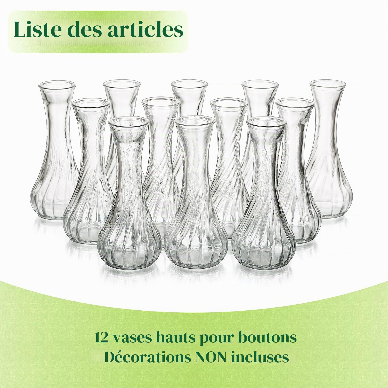 Hewory Petit Vase Deco Table - 12 Soliflore en Verre Petit Vase en Verre Transparent pour Centre De Table - Vases Decoratifs pour Decoration Mariage Anniversaire Home Salon Parti