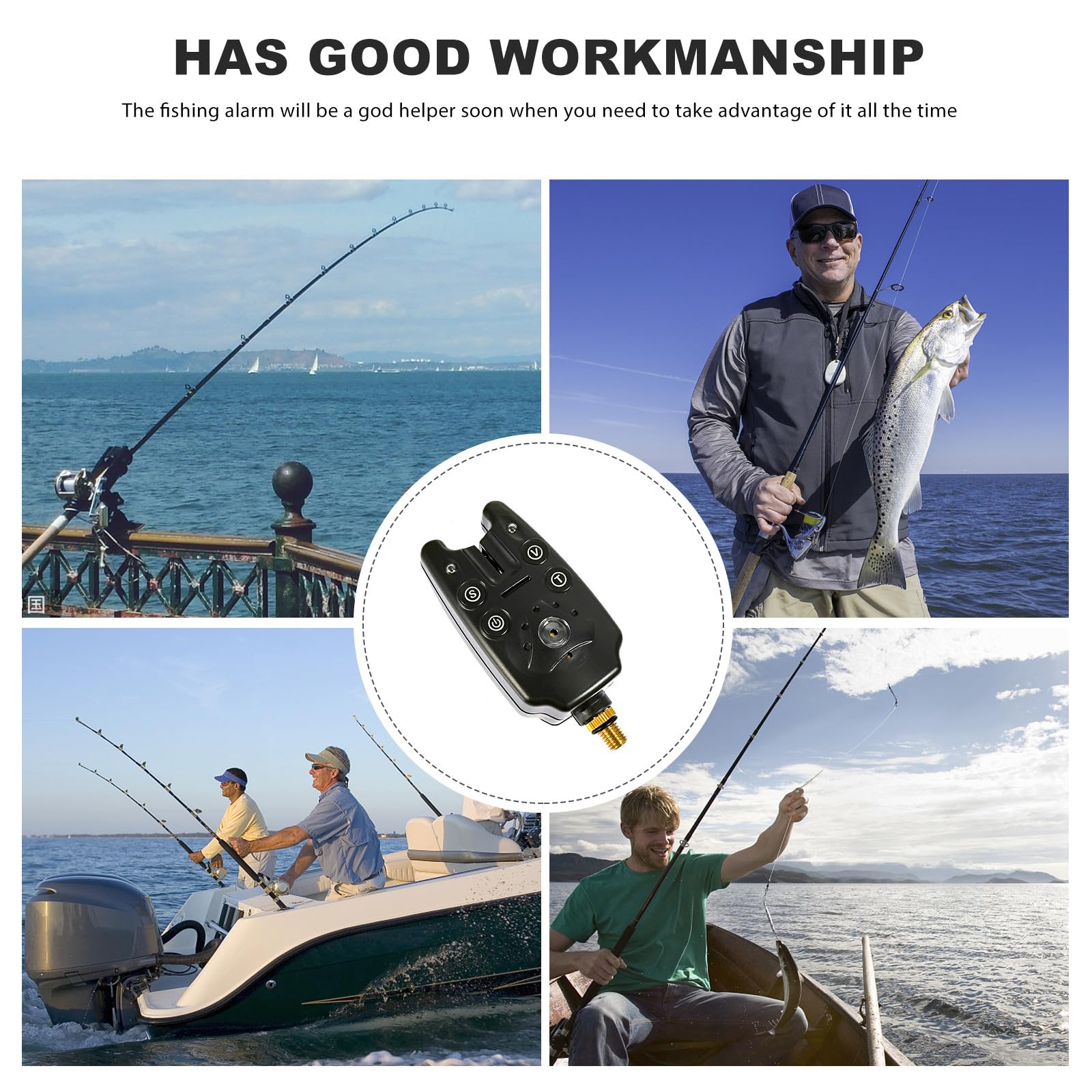 Accesorio Electrónico de Pesca Alarma Ligera y Portátil para Pesca Nocturna Material Plástico y Diseño Compacto para Cañas de Pescar