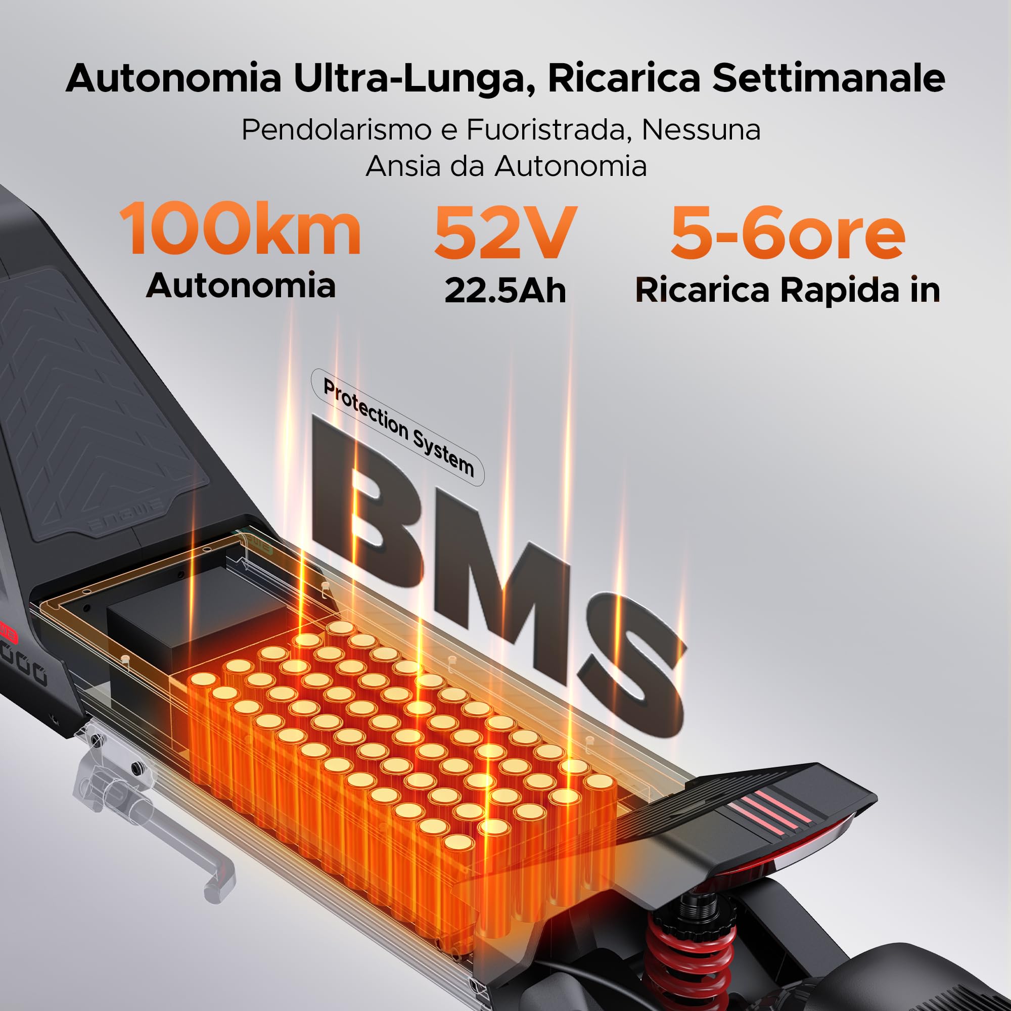 ENGWE Y1000 Monopattino Elettrico a Doppio Motore con Batteria da 52V e 22.5Ah Fino a 100KM, Sblocco NFC e Bluetooth, Navigazione Intelligente, Freni Disco Idraulici e Doppia Sospensione