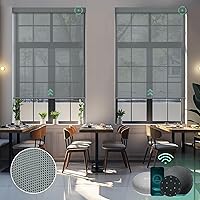 Vista 1 de Yoolax Persianas solares motorizadas que filtran la luz, persianas inteligentes con control remoto, funcionan con Alexa, persianas enrollables