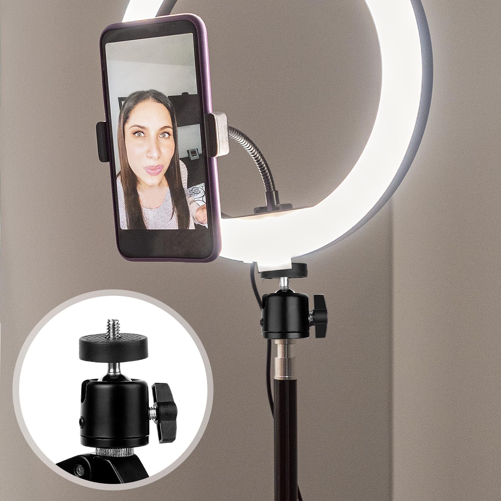 Morsetto per treppiedi Super Morsetto, supporto per fotocamera in metallo, con mini testa a sfera con adattatore filettato da 1/4 3/8 per fotocamera Flash Light treppiede LCD/DV Monitor LED