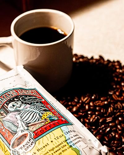 Miniatura 10 de Raven's Brew Coffee Three Peckered Billy Goat, 12 onzas, tostado oscuro, cuerpo completo con un acabado dulce largo (molido orgánico, 12 onzas)