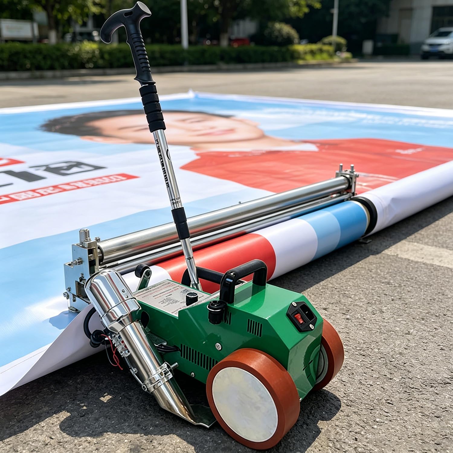 Azcabjie 1800W Automatic PVC Banner Seam Welder,20-680℃ Adjustable Temperature Heat Jointer for Plastic Fabric & Advertisement Material