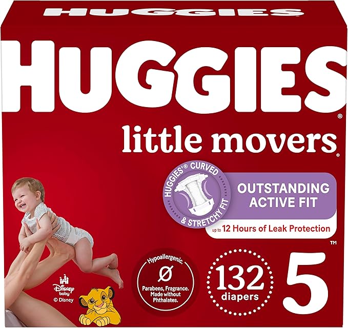 Huggies Little Movers Diapers, Size 3, 136 Count