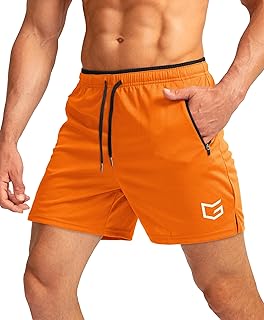 G Gradual Men's Gym Workout Shorts Zipper Pockets 5" / 7" Quick Dry Breathable Runing Athletic Short for Men