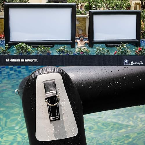 Miniatura 3 de Sewinfla Pantalla para proyector de películas al aire libre, diseño hermético actualizado, pantalla inflable para proyectar películas, no necesita
