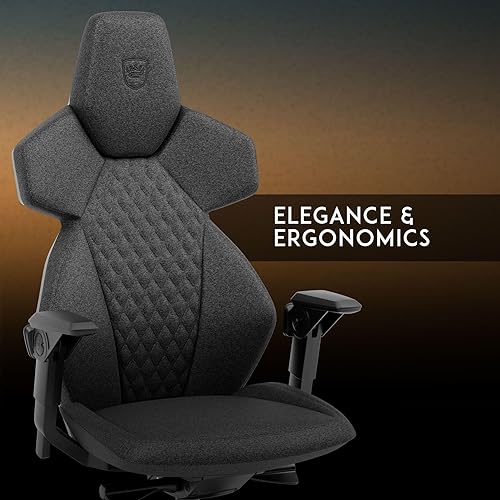 Miniatura 4 de noblechairs Dawn TX - Silla de escritorio ergonómica de granito con reposabrazos plegables, mecanismo síncrono, cubierta de tela, soporte lumbar,