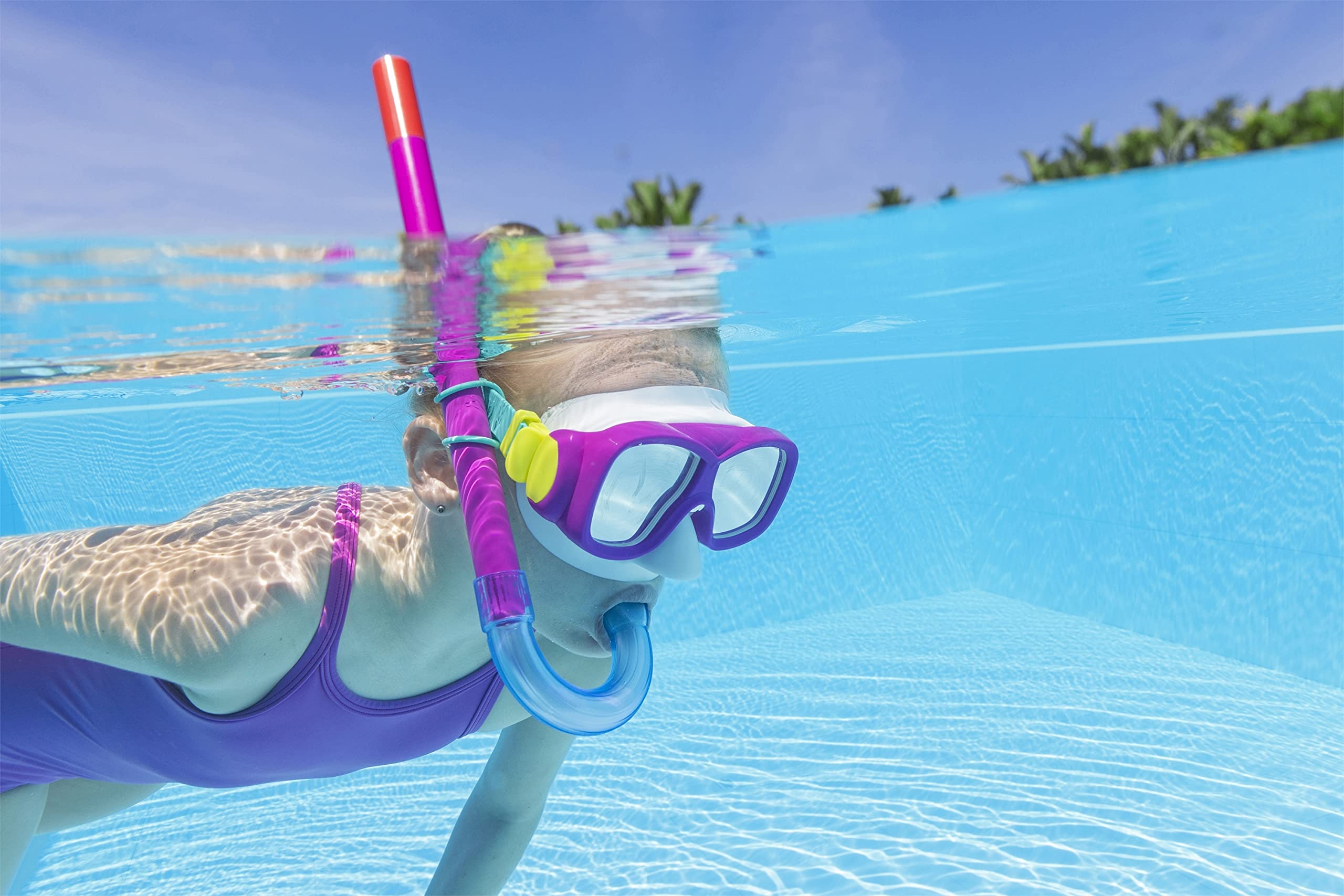 Bestway 24035-5 Set Maschera per snorkeling con boccaglio per bambini, 7+ anni