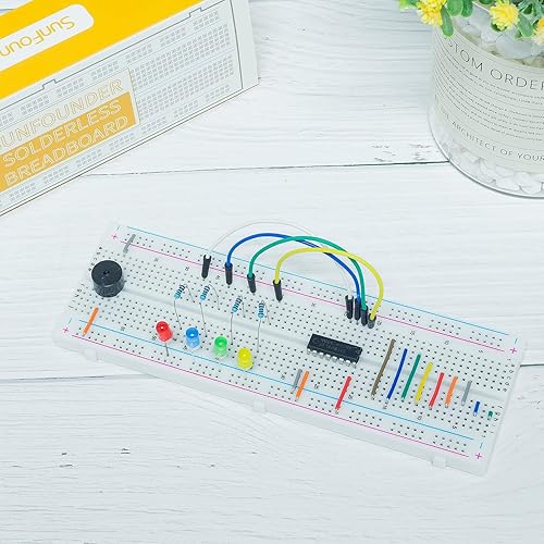 Miniatura 7 de SunFounder El kit de 5 tablas de pan incluye 3 piezas de 830 puntos, 2 piezas, 400 puntos, sin soldadura, compatible con bloques de conexión de