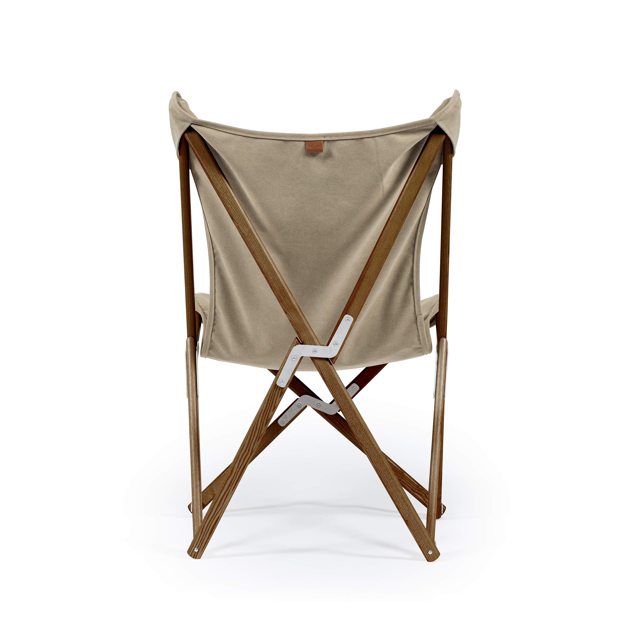 Telami - Sedia Tripolina - Collezione Milano - Pieghevole e Leggera - Kaki - Legno Tinto Teak - Made in Italy - Mobili da Esterno - Alta Qualità - Legno di Frassino -69 x 106 x 83 cm
